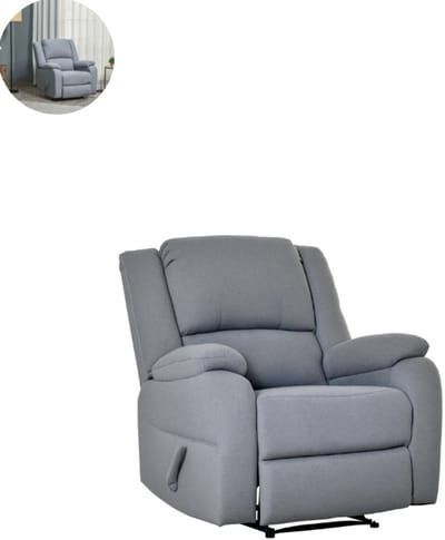 Relaxfauteuil - Zetel - Relaxstoel - Relaxzetel - Stof - 1 persoons - Met armleuning - Zeer comfortabel - Elektrisch - Lichtgrijs