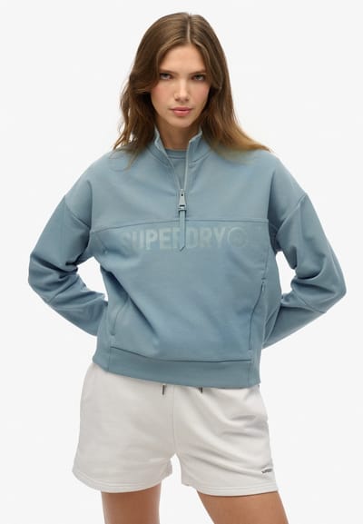 Superdry - Active Tech Logo Relaxed Halfzip Sweater - Dames - Truien
