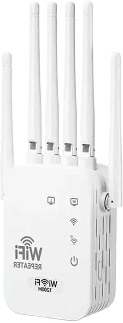 Wifi Versterker - Signaal Booster - Internet Uitbreiden - 1200Mbps Dual Band - 1120 m² Bereik - Wit