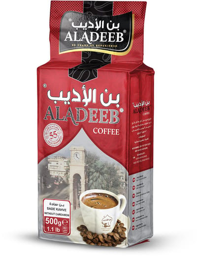 Aladeeb Premium - Turkse Koffie - Sade (Zonder Kardemom) - Medium Geroosterd - 500 gr