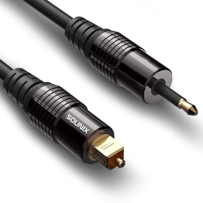 Sounix Optische Mini Toslink - Toslink to Mini Toslink - 2 meter - Toslink audio male to male - Optische kabel