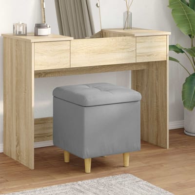 vidaXL - Ottoman - met - opslag - Lichtgrijs - 40 - x - 40 - x - 45 - cm - Stof