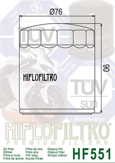 Filtre à huile Hiflofiltro pour Moto Moto Guzzi 1200 Sport 4 V 2008 Neuf