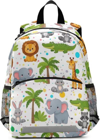 Kinderrugzak - Dierenrugzak Peuter - Veilig Op Reis - Afneembare Veiligheidslijn - 33x26x13 cm - Multicolor