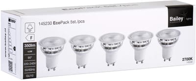 Bailey | 5x LED Spot | GU10 | 4.5W Dimbaar