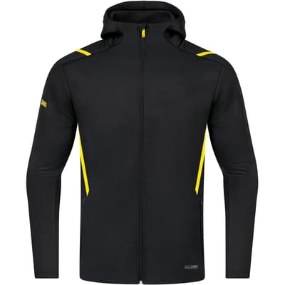 Jako Challenge Vrijetijdsvest Met Kap Heren - Zwart Gemeleerd / Citroen | Maat: 3XL