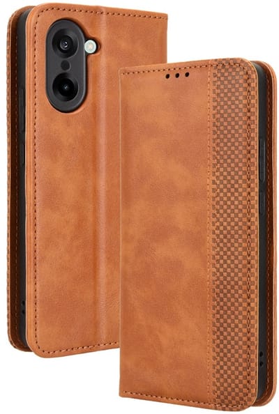 Coverup Hoesje - Geschikt voor OnePlus Nord CE5 Hoesje - Coverup Vintage Style Book Case - Bruin