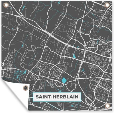 Tuin poster Saint-Herblain - Plattegrond - Stadskaart - Kaart - Frankrijk - 200x200 cm - Tuindoek