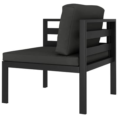 vidaXL - Hoekbank - sectioneel - 1 - st - met - kussens - aluminium - antracietkleurig