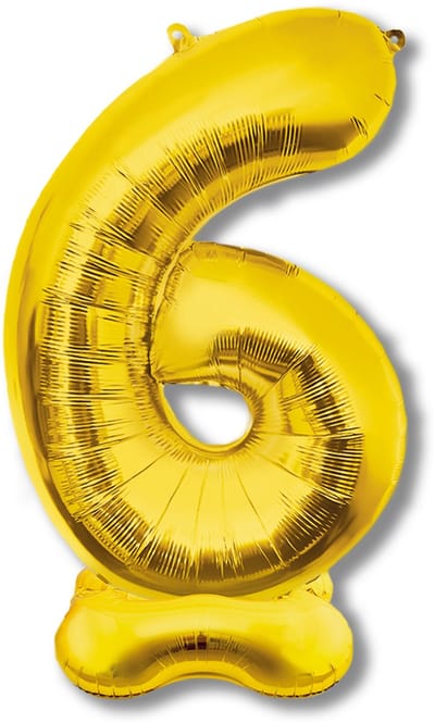 BTH – XXL Folieballon Cijfer 6 – Goud – 1,5 meter – Feest Decoratie – Helium – Verjaardag Versiering – Zelf staand