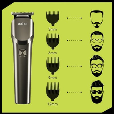 ENCHEN Beardo 2 elektrische haartrimmer/scheerapparaat voor mannen met oplaadbare Type-C-aansluiting, 1 stuk.