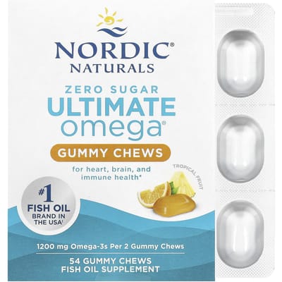 Nordic Naturals, Ultimate Omega, Fruits Tropicaux, 1 200 mg, 54 gommes à mâcher (600 mg par bonbon gélifié)