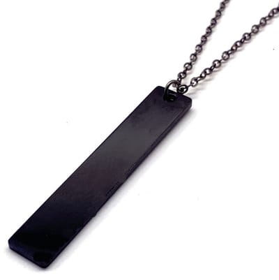 Ketting Heren met Blanco Hanger - Minimalist - Zwart - Kettingen Dames - Papa Cadeau Voor Mannen - Vaderdag