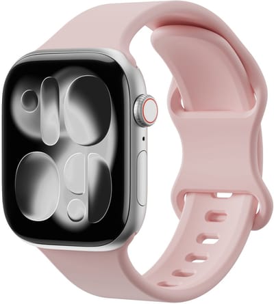SBG Siliconen Bandje Geschikt voor Apple Watch 1/2/3/4/5/6/7/8/9/10/11/SE - 38/40/41/42MM - Horlogebandje Licht Roze