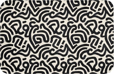 WC mat 60x40 cm - Antislip - Modern - Abstract - Zwart - Toiletmat - Vloermat - Douchemat - Toilet tapijt - Toiletmatten
