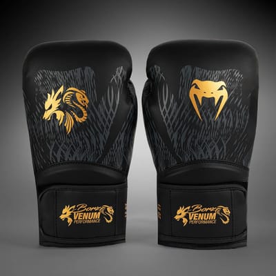 Venum X Chimaev Wild Borz Boxing Gloves Black Gold - 14oz