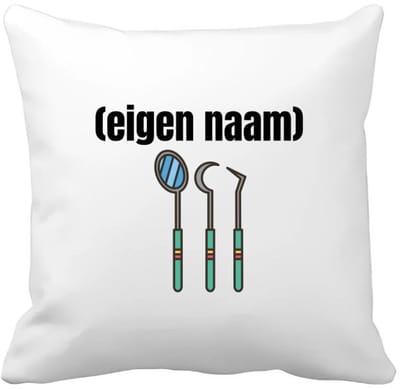 Akyol - tandarts materiaal met eigen naam Kussen hoes - Tandarts - mondhygiënisten/tandartsen - iemand die tandarts is of mondhygiënist - verjaardag - cadeau - kado - geschenk - 40 bij 40 cm