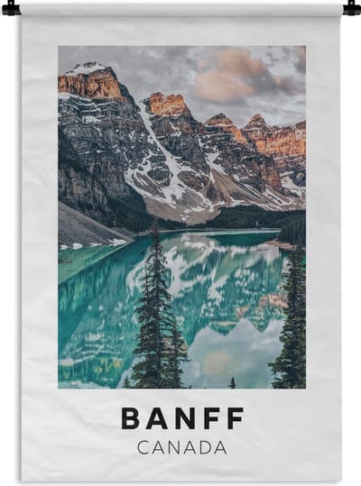 Wandkleed - Wanddoek - Canada - Berg - Water - 120x180 cm - Wandtapijt
