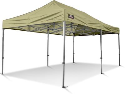 Easy-Up | 3x6 m Partytent | Vouwtent | Olivijn Zand | Incl gratis sterke PVC opberghoes en spanbanden set met haringen