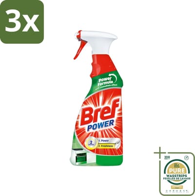 3 x Bref Power - Keukenreiniger - Spray - Ontvetter - 750 ml - Grootverpakking - Keukenreiniger - Ontvettingscrème - Vet Verwijderen - Krachtige Spray - Keuken Reinigen