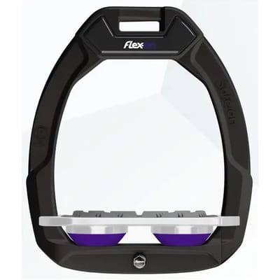 Veiligheidsbeugels Paardrijden Plat Grip Zwart/Grijs/Paarse Flex-On Safe-On