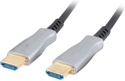 Lanberg CA-HDMI-20FB-0100-BK HDMI kabel 10 m HDMI Type A (Standaard) Zwart, Zilver