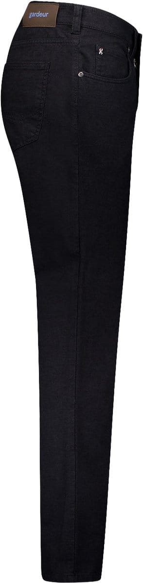 Gardeur Bill pantalon 5-pocket effen zwart katoen normale fit