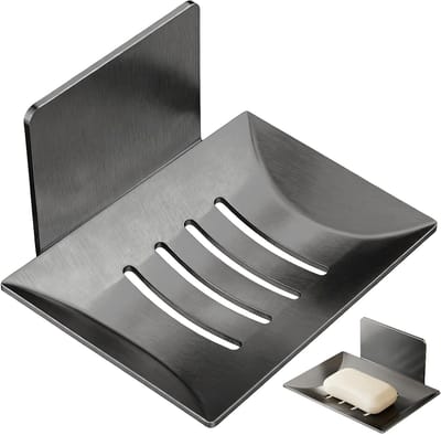 Zelfklevende zeepdispenser van roestvrij staal voor wandmontage, ideaal voor badkamer, keuken en balkon, geschikt voor borstels en sponzen