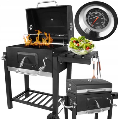 Draagbare Koolgrill met Deksel - Ideaal voor Tuinfeesten
