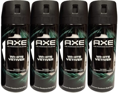 AXE - Premium Deodorant Bodyspray - Fine Fragrance Collection - White Vetiver - 4 x 150 ml