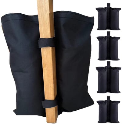 Set van 4 zandzakgewichten, 800D tuinhuisje beengewichtzakken, dubbele zak zandzakhoezen, klittenband gewicht zandzakken tent zonder zand voor terrasparaplu; pop-up tent; luifel, tuinmeubilair