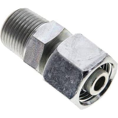 10S & 3/8'' NPT Verzinkt Stalen Rechte Draaidoorvoer Buitendraad 630bar Verstelbaar ISO 8434-1
