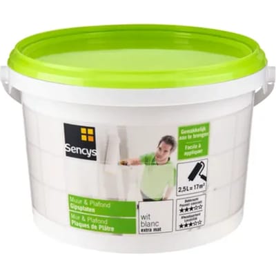 Sencys Muur & Plafond Muurverf - Extra Mat - Wit - 2,5l