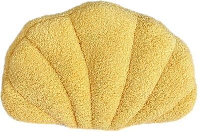 VHV - Sierkussen - pluche schelp kussen 46 x 33 cm - zacht decoratief kussen - voor bank, bed en kinderkamer