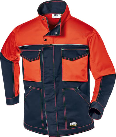 SIR SAFETY FUSION FUSTIAN Stof Werkjas HEREN Veiligheidsjas Blauw Oranje - Slijtvast - Versterkte Naden - EN ISO 13688