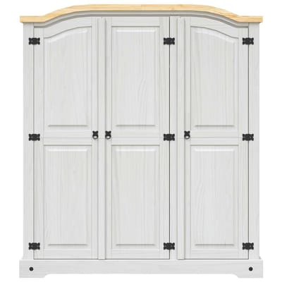vidaXL - Kledingkast - met - 3 - deuren - Mexicaans - grenenhout - Corona-stijl - wit