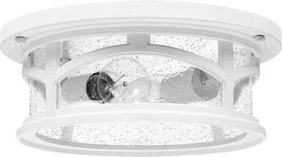 Moderne Plafondlamp - Steady Lighting - Kunststof - Modern - E27 - L: 33cm - Voor Buiten - Woonkamer - Eetkamer - Wit