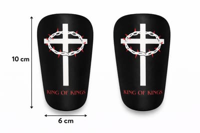 KING OF KINGS - Mini shinpads voetbal - Mini scheenbeschermers voetbal - kleine scheenbeschermers - kleine shinpads - Voetbal - Zwart