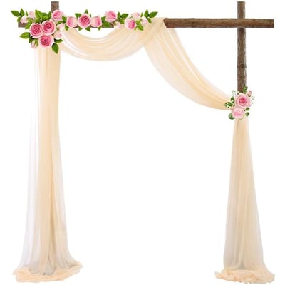 Bruiloft Boog Drape Chiffon Stof Draperie Gordijn Draperie Bruiloft Podium Achtergrond Draperie Ceremonie Receptie Hangende Decoratie 75x600cm