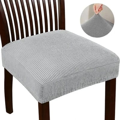 Housses de Chaise Jacquard Extensibles Couleur Unie Antidérapantes Housses de Chaise Douces Housse de Siège de Canapé Salon Restaurant Bureau Hôtel 1 PC