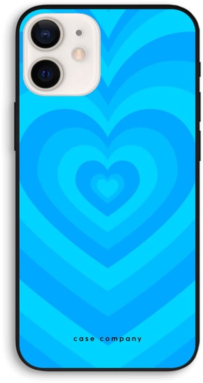 Case Company® - Hoesje geschikt voor iPhone 12 Pro hoesje - Hart Blauw - Biologisch Afbreekbaar Telefoonhoesje - Bescherming alle Kanten en Schermrand