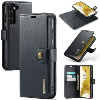 YPCd 2-in-1 Portemonnee Hoesje Geschikt voor Samsung Galaxy S23 Plus – Afneembare Backcover met Magnetische Bookcase – Leer – Pasjesvakken, ID-Venster & Standfunctie – Zwart