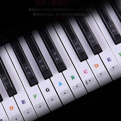 Dailygoods- Pianotoetsenbordsticker Afneembaar - 88/61/54/49/37 Toetsen - Hoogwaardig PVC - Geen Resten Achter - Dunne Stickers - Eenvoudige Installatie - Pianostickers
