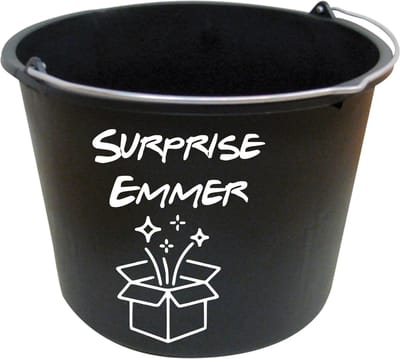 Hip met Pit Creaties Emmer Surprise - Kotsemmer - 12 Liter - Cadeau Emmer - Zwart Wit - Sinterklaas Kerst - Cadeautjes Verstoppen