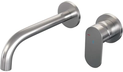 Brauer Brushed Edition Inbouw Wastafelmengkraan met Gebogen Uitloop en Rozetten Model C1 RVS Geborsteld PVD