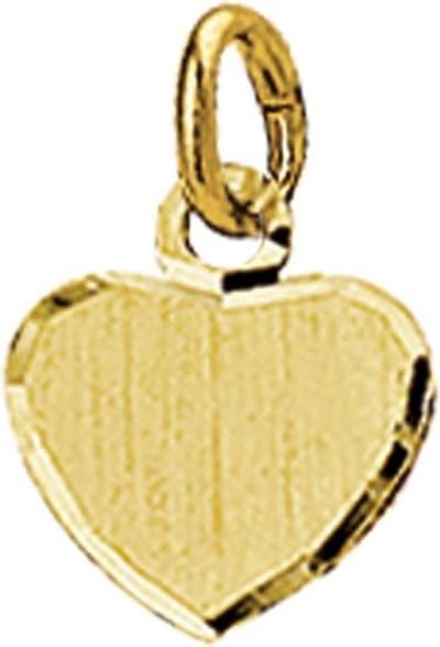 14K Geelgouden graveerhartje mat gediamanteerd - 4018343