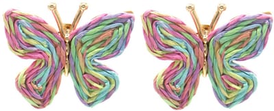 Oorbellen Vlinder – Kunststof – 4x3cm – Multikleur