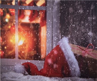 Clayre & Eef Kerst Achtergronddoek 180x210 cm Rood Textiel