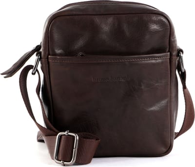 bruno banani Leren Schoudertas Crossbody Bag Brown Donkerbruin