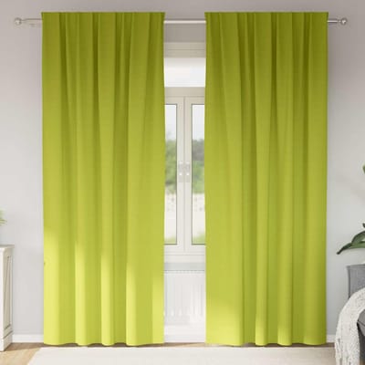 vidaXL Zwart-out Gordijnen met Ringen 2 st Groen 225 x 140 cm